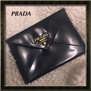 Authentic Prada Patent Leather Envelope Wallet